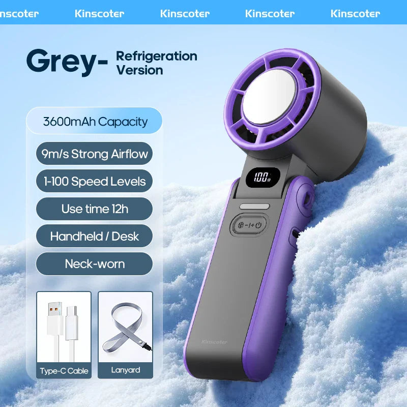 Portable 3600mAh Handheld Fan with Turbo