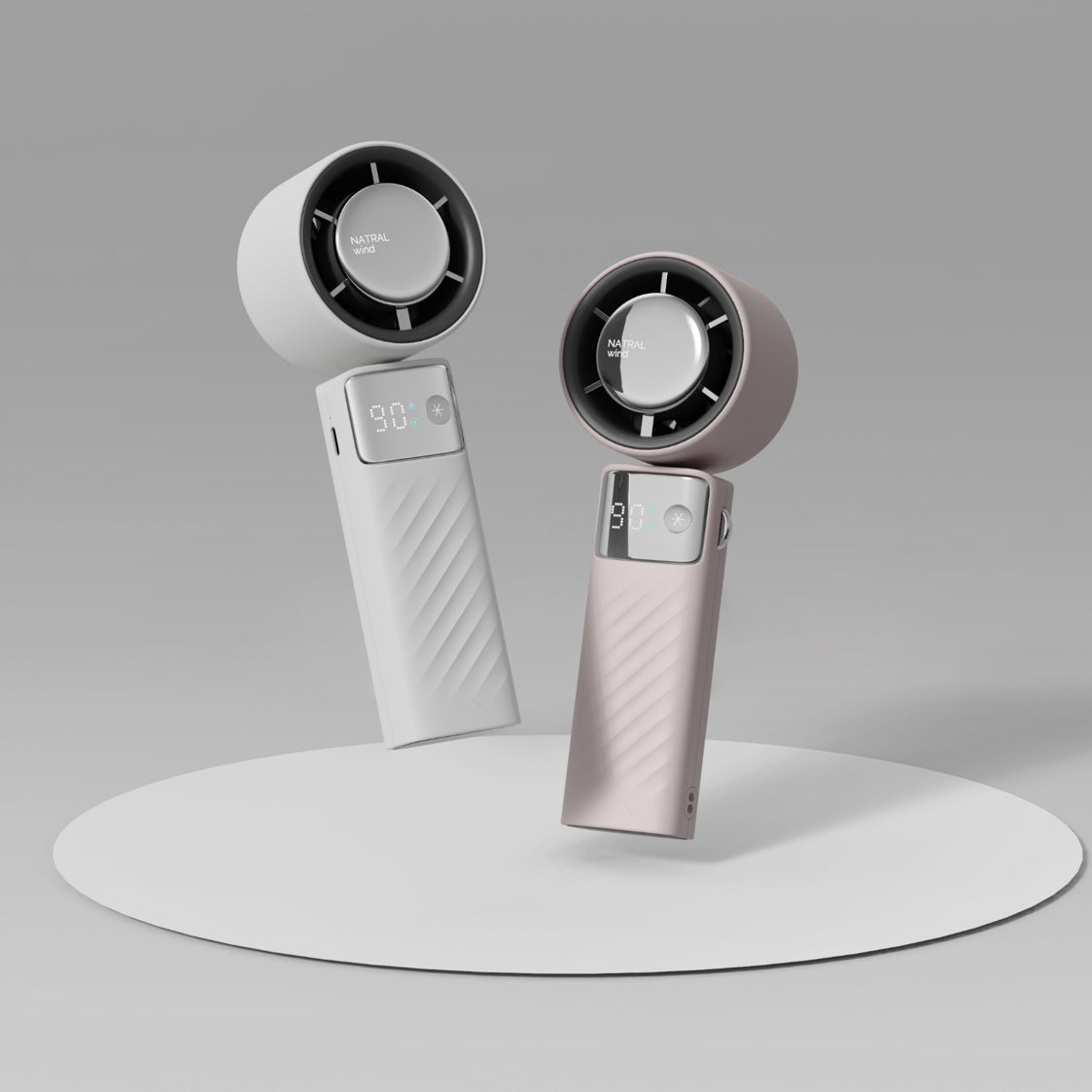 NNEDSZ Black Portable Turbo Handheld USB Rechargeable Fan with Digital Speed Display - High-Speed Cooling Fan for Outdoor Use